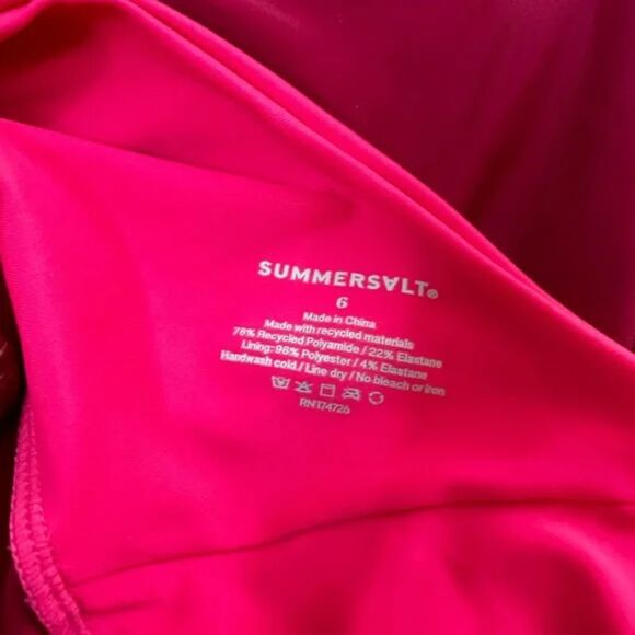 Summersalt The Sidestroke Pink One Piece Swimsuit US 6 Shoulder Asymmetrical - Picture 4 of 4